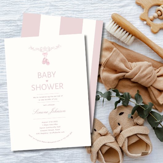 Minimalist Girl Baby shower Invitation Kalligrafie Kaart