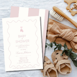 Minimalist Girl Baby shower Invitation Kalligrafie Kaart