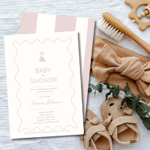 Minimalist Girl Baby shower Invitation Kalligrafie Kaart