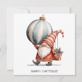 Minimalist Gnome Merry Christmas Feestdagenkaart (Voorkant)