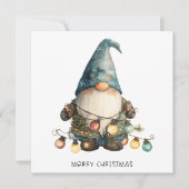 Minimalist Gnome Merry Christmas Feestdagenkaart (Voorkant)