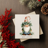 Minimalist Gnome Merry Christmas Feestdagenkaart