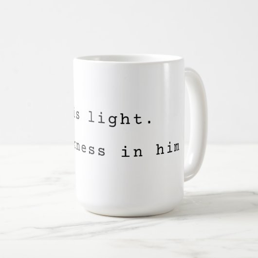 Minimalist God is Light Coffee Mug Koffiemok (Voorkant rechts)
