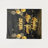 Minimalist Gold And Black New Year Backdrop Wandkleed (Voorkant (horizontaal))