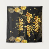 Minimalist Gold And Black New Year Backdrop Wandkleed (Voorkant (horizontaal))