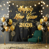 Minimalist Gold And Black New Year Backdrop Wandkleed