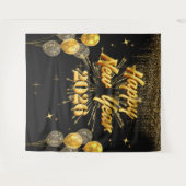 Minimalist Gold And Black New Year Backdrop Wandkleed (Voorkant (horizontaal))