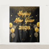 Minimalist Gold And Black New Year Backdrop Wandkleed (Voorkant)