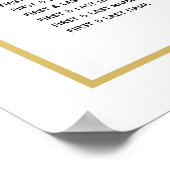 Minimalist Gold Black White Wedding Seating Chart Poster (Hoek)