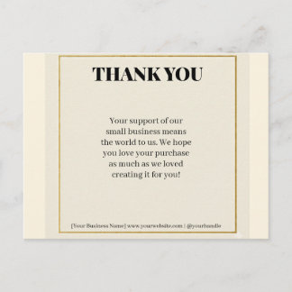 Minimalist Gold Border Luxury Business Thank You P Feestdagenkaart