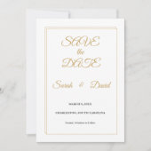 Minimalist Gold Border Save the Date Card (Voorkant)