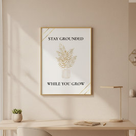 Minimalist Gold Botanical Quote Print Poster