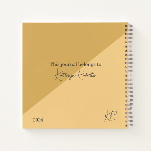 Minimalist Gold Custom Name Journal Notitieboek (Achterkant)