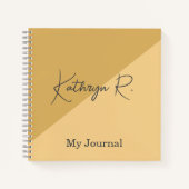 Minimalist Gold Custom Name Journal Notitieboek (Voorkant)