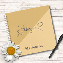 Minimalist Gold Custom Name Journal