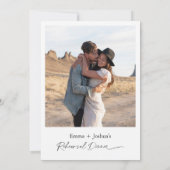 Minimalist Gold Cutlery Photo Rehearsal Dinner  Kaart (Achterkant)