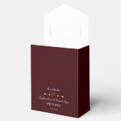 Minimalist Gold Floral Deep burgundy Wedding Bedankdoosjes (Geopend)