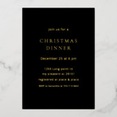 Minimalist Gold Foil Christmas Dinner Folie Uitnodiging (Voorkant)
