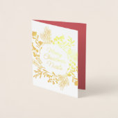 Minimalist Gold Foil Wreath Christmas Card Folie Kaarten (Voorkant)