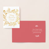 Minimalist Gold Foil Wreath Christmas Card Folie Kaarten (Display)