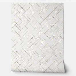 Minimalist Gold Geometric Line Wallpaper Behang