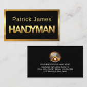 Minimalist Gold Handyman Signage Frame Visitekaartje (Voorkant / Achterkant)