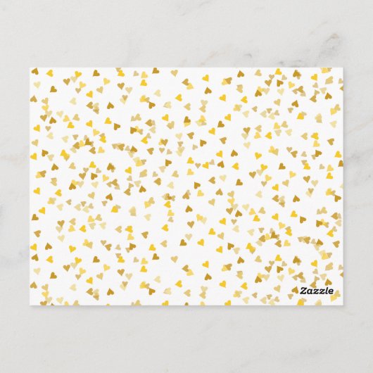Minimalist Gold Hearts Zwart-wit Script Opslaan Briefkaart (Achterkant)