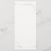 Minimalist Gold Line Wedding Menu Card (Achterkant)