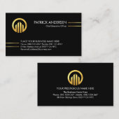 Minimalist Gold Lines CEO Founder Visitekaartje (Voorkant / Achterkant)