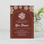 Minimalist Gold Mandala Ramadan Iftar Dinner Kaart (Staand voorkant)