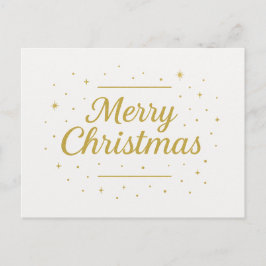 Minimalist Gold Merry Christmas Card Briefkaart