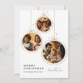 Minimalist Gold Photo Christmas Card Feestdagenkaart (Voorkant)