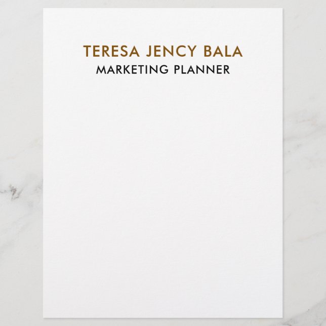 Minimalist Gold Professional Elegant letterhead Briefhoofd (Voorkant)