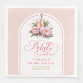 Minimalist Gold Script Petals and Prosecco Napkins Servet (Voorkant)