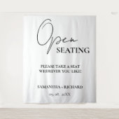 Minimalist Gold  Script Wedding Open Seating Sign Wandkleed (Voorkant)