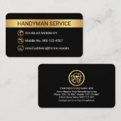 Minimalist Gold Stripe Handyman Tool Icons Visitekaartje (Voorkant / Achterkant)