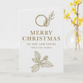 Minimalist Gold Typography Christmas Card Kaart (Gele Bloem)