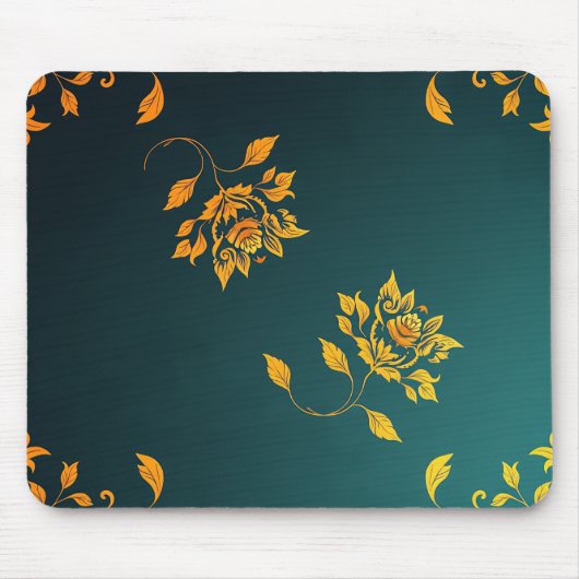 Minimalist Golden Floral Mouse Pad Muismat (Voorkant)