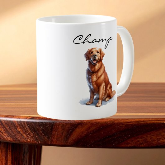 Minimalist Golden Retriever Art Mug Koffiemok