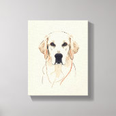 Minimalist Golden Retriever Line Art  Canvas Afdruk (Voorkant)