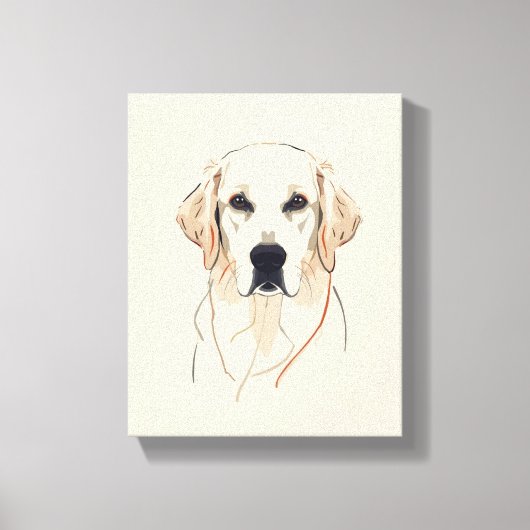 Minimalist Golden Retriever Line Art Canvas Afdruk (Voorkant)