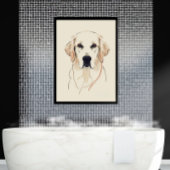 Minimalist Golden Retriever Line Art  Canvas Afdruk