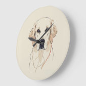 Minimalist Golden Retriever Line Art  Grote Klok (Hoek)