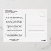 Minimalist Golden Spanish Modern Snowflake Initial Folie Feestdagen Briefkaart (Achterkant)