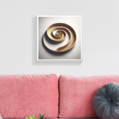Minimalist Golden Spiral - Modern Geometric 3D Rel Canvas Afdruk (Insitu (Woonkamer))