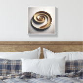 Minimalist Golden Spiral - Modern Geometric 3D Rel Canvas Afdruk (Insitu (Slaapkamer))
