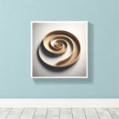Minimalist Golden Spiral - Modern Geometric 3D Rel Canvas Afdruk (Insitu (Houten vloer))