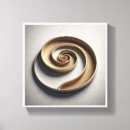 Minimalist Golden Spiral - Modern Geometric 3D Rel Canvas Afdruk