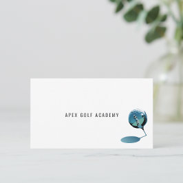 Minimalist Golf Coach Academy Metallic Blue Visitekaartje
