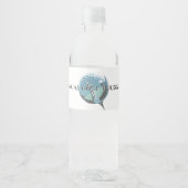 Minimalist Golf Coach Academy Metallic Blue Waterfles Etiket (Voorkant)